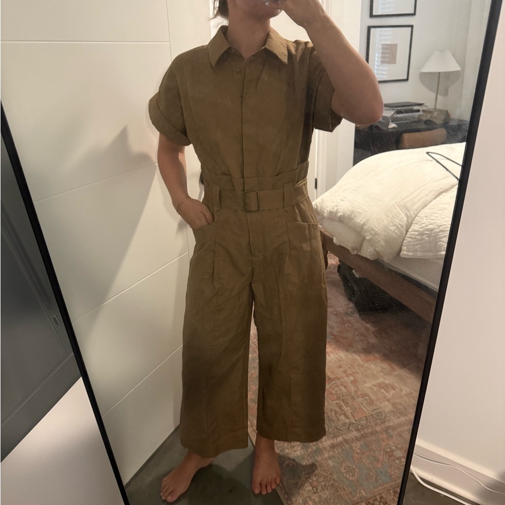 Banana Republic Tan Button-Up jumpsuit NWT